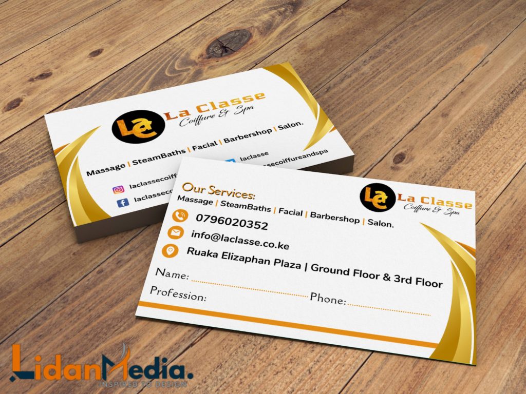 Lidan Media Business Card Design - La Classe Barbershop & Spa